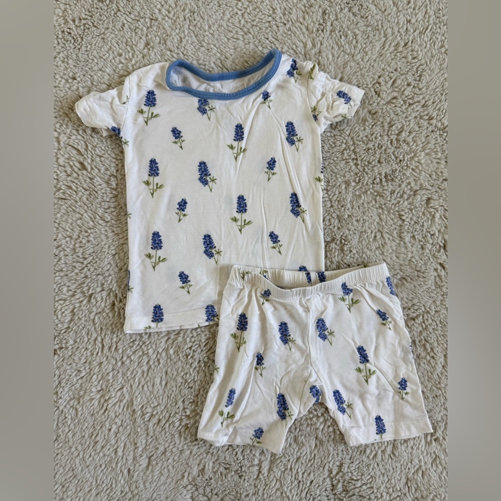 Kyte Baby Short Sleeve Pajamas in Blue Bonnet - 2T